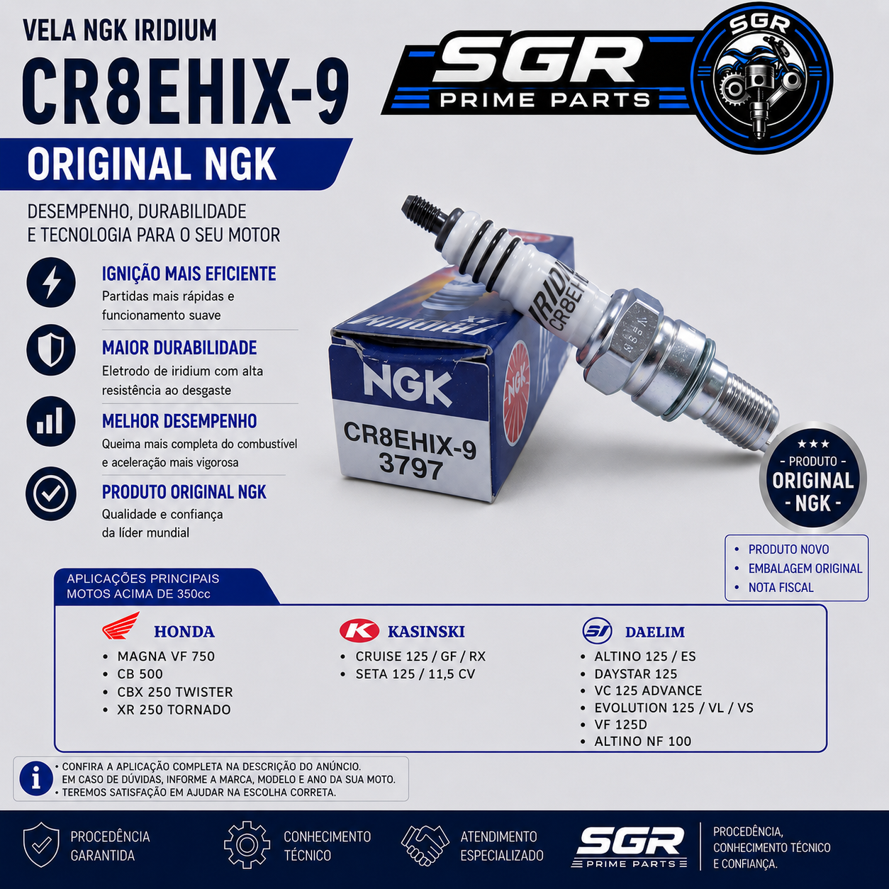 Vela NGK Iridium CR8EHIX-9