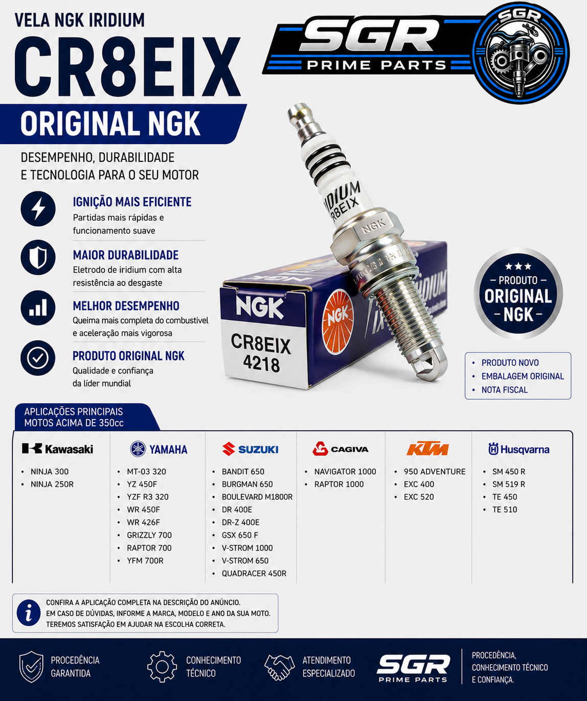 Vela NGK Iridium CR8EIX
