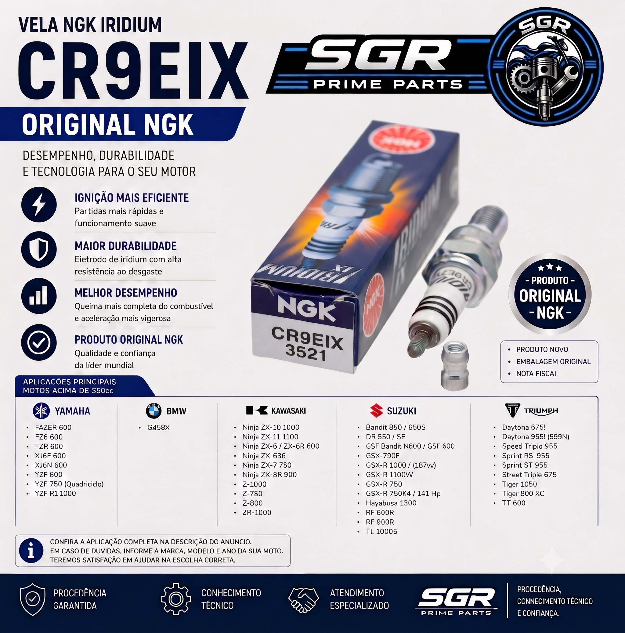 Vela NGK Iridium CR9EIX