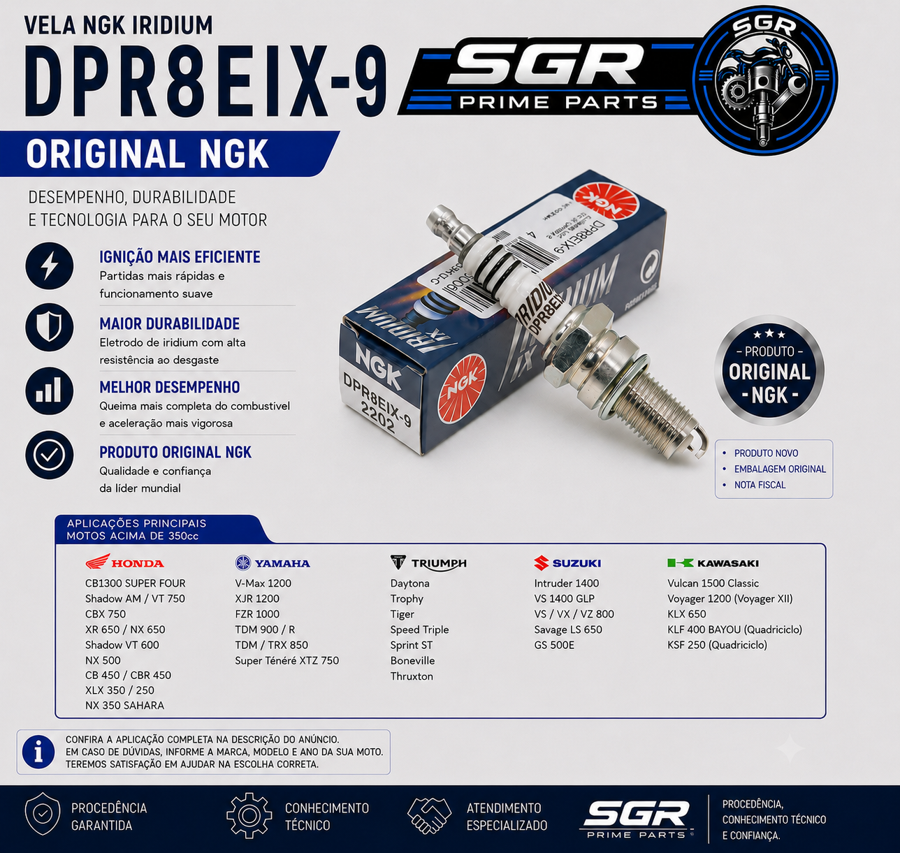 Vela NGK Iridium DPR8EIX-9